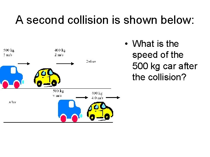 A second collision is shown below: • What is the speed of the 500