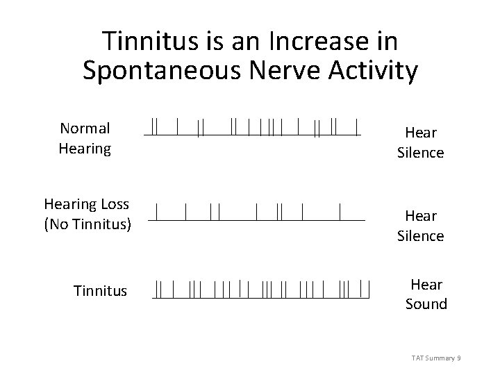 Tinnitus is an Increase in Spontaneous Nerve Activity Normal Hearing Loss (No Tinnitus) Tinnitus
