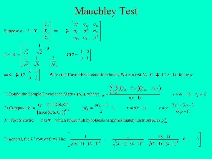 Mauchley Test 