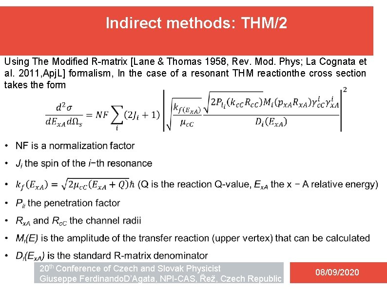 Modified R3 Method Nuclear methods for astrophysical purposes DAgata G F