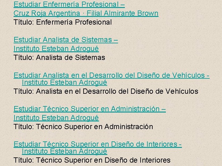 Estudiar Enfermería Profesional – Cruz Roja Argentina · Filial Almirante Brown Título: Enfermería Profesional