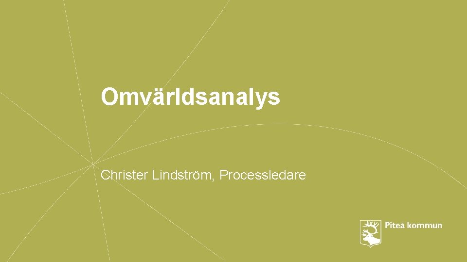 Omvärldsanalys Christer Lindström, Processledare 