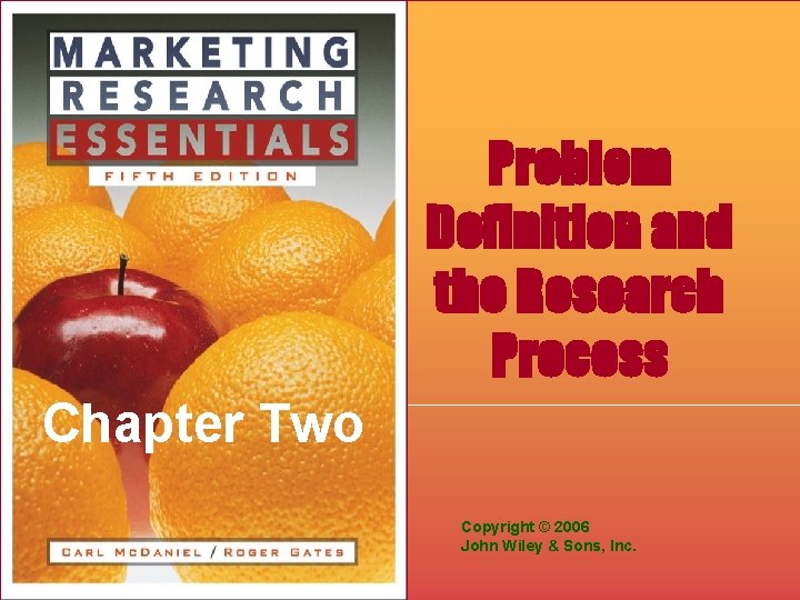 Problem Definition and the Research Process Chapter Two Copyright © 2006 John Wiley &