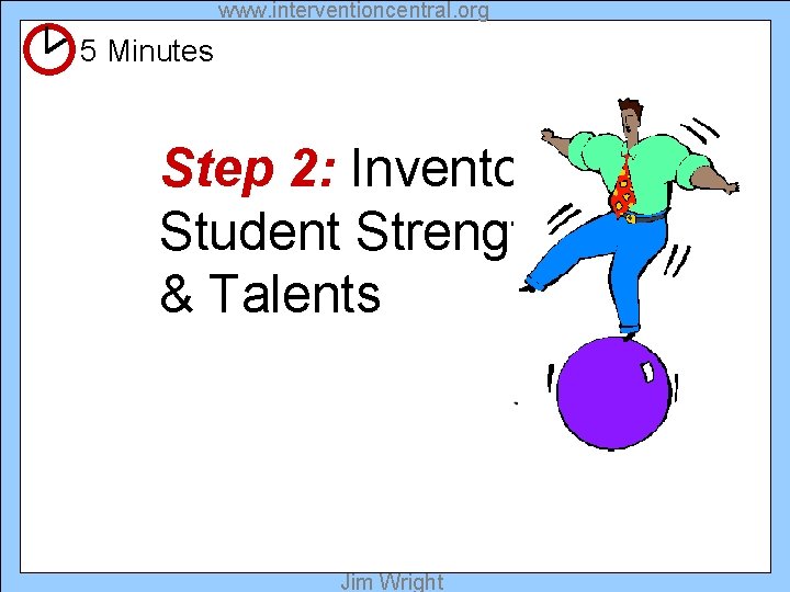 www. interventioncentral. org 5 Minutes Step 2: Inventory Student Strengths & Talents Jim Wright