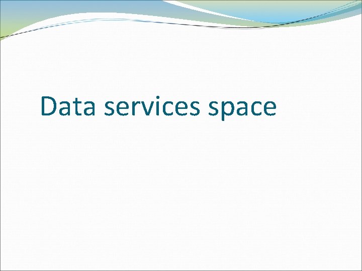 Data services space 