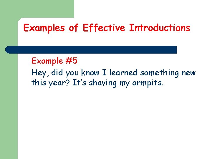 Writing Effective Introductions and Conclusions Starter Table Activity