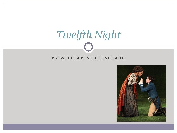 Twelfth Night BY WILLIAM SHAKESPEARE 