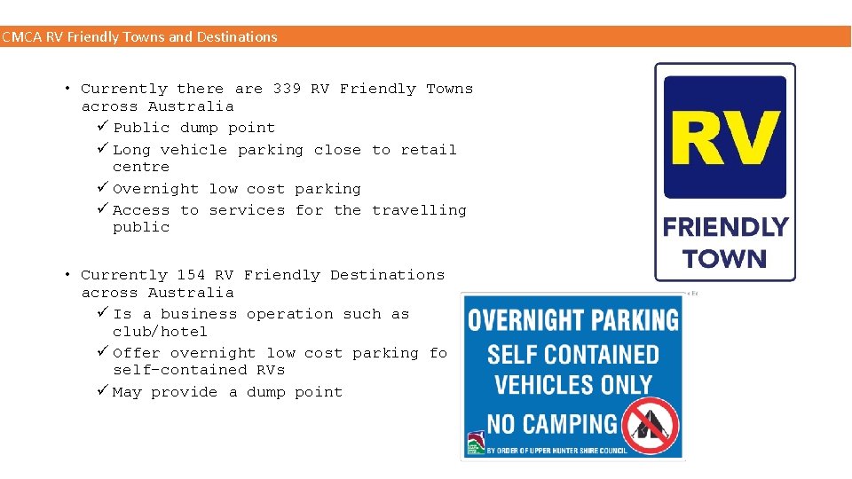 Campervan Motorhome Club of Australia CMCA Developing RV