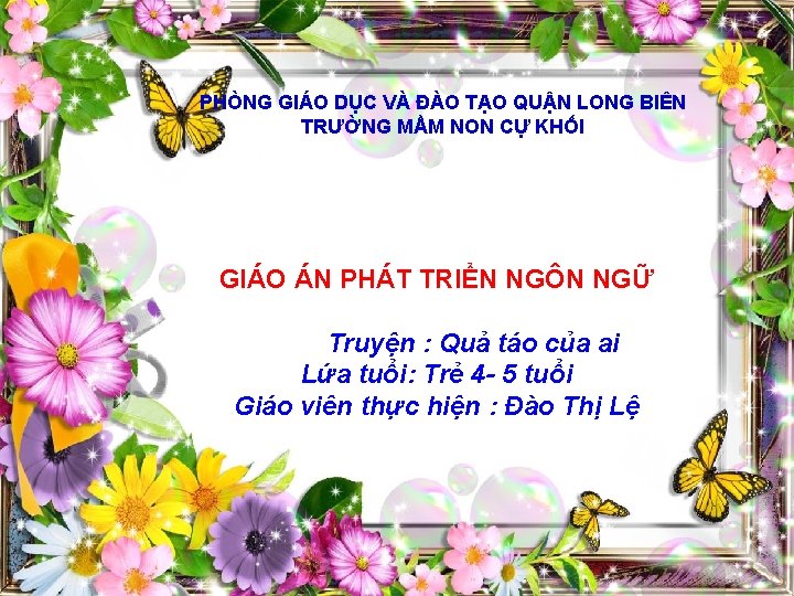 PHÒNG GIÁO DỤC VÀ ĐÀO TẠO QUẬN LONG BIÊN TRƯỜNG MẦM NON CỰ KHỐI
