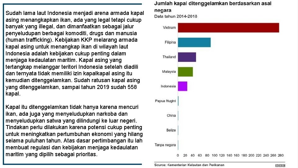 Sudah lama laut Indonesia menjadi arena armada kapal asing menangkapkan ikan, ada yang legal