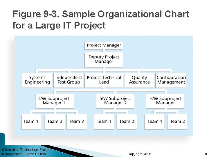 Figure 9 -3. Sample Organizational Chart for a Large IT Project Information Technology Project