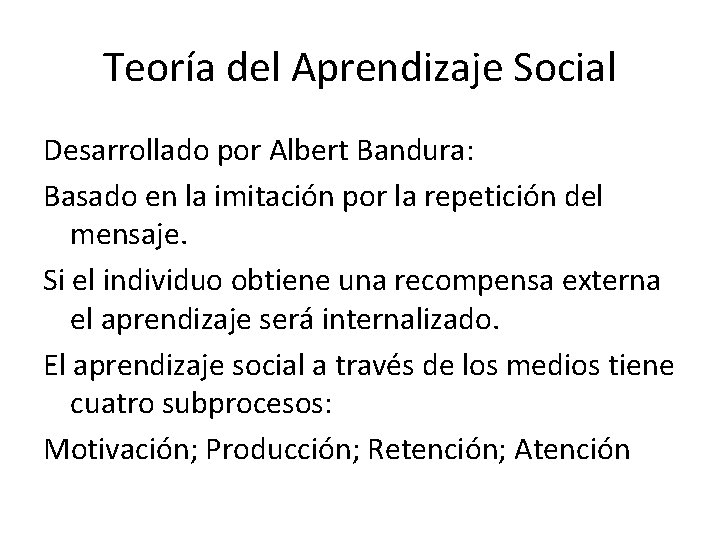 Teoría del Aprendizaje Social Desarrollado por Albert Bandura: Basado en la imitación por la