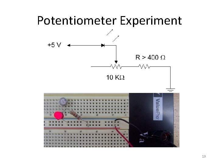 Potentiometer Experiment 19 
