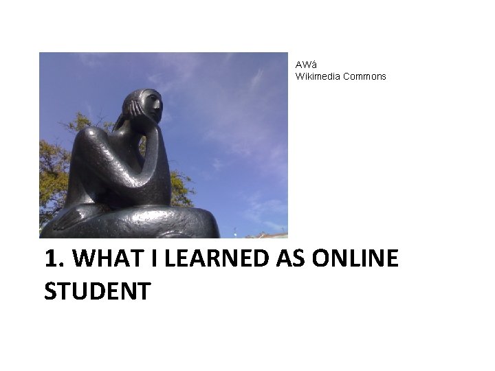 AWá Wikimedia Commons 1. WHAT I LEARNED AS ONLINE STUDENT 