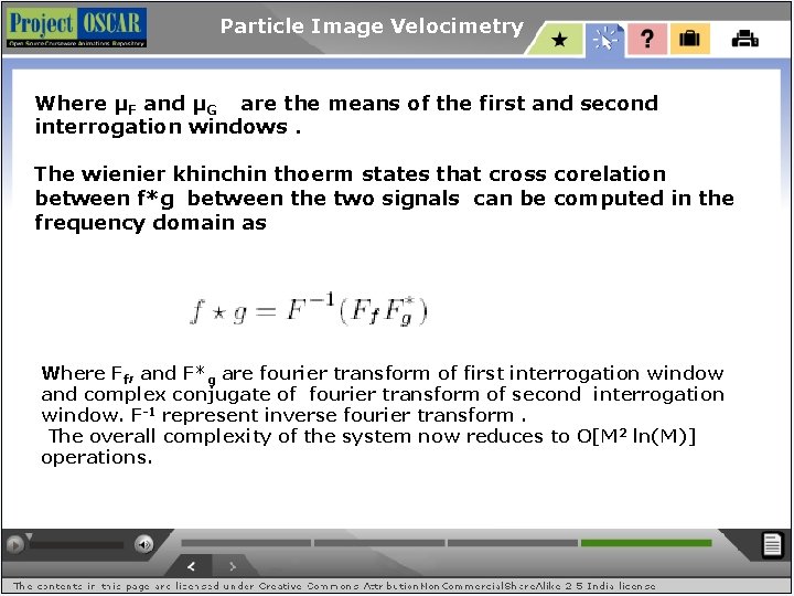 Particle Image Velocimetry Where μF and μG are the means of the first and