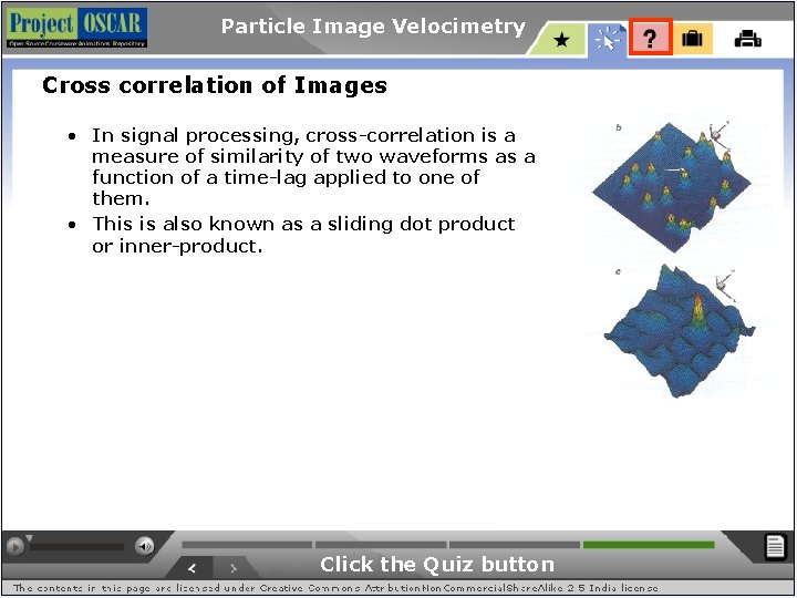 Particle Image Velocimetry Cross correlation of Images • In signal processing, cross-correlation is a