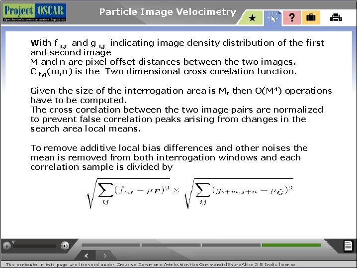 Particle Image Velocimetry With f i, j and g i, j indicating image density