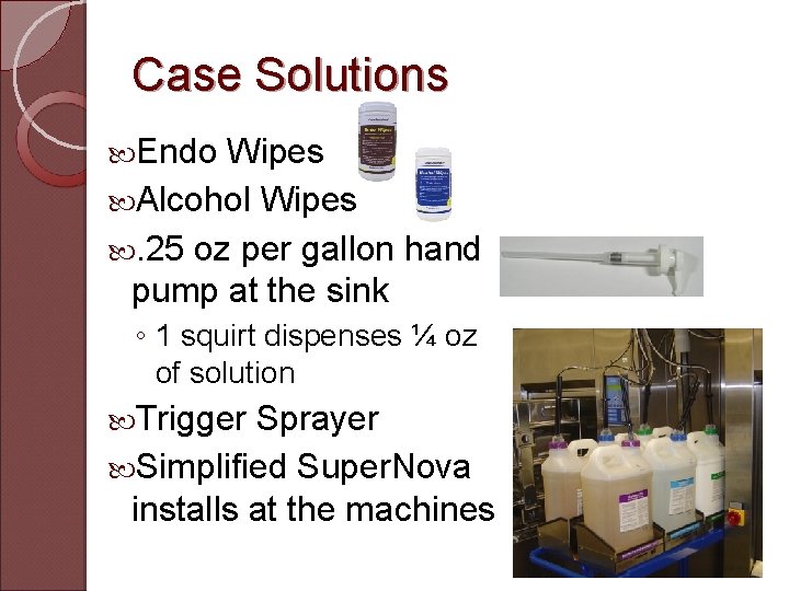 Case Solutions Endo Wipes Alcohol Wipes . 25 oz per gallon hand pump at