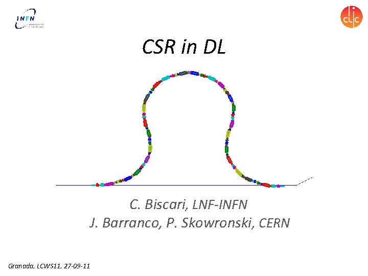 CSR in DL C. Biscari, LNF-INFN J. Barranco, P. Skowronski, CERN Granada, LCWS 11,