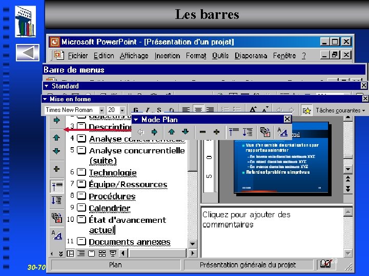 Les barres 30 -700 -96 Introduction à l’informatique en gestion 20 