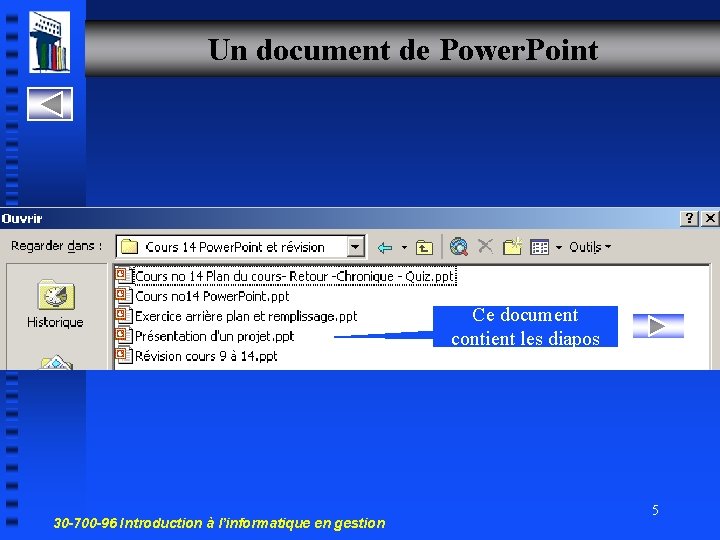 Un document de Power. Point Ce document contient les diapos 30 -700 -96 Introduction