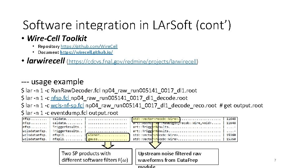 Software integration in LAr. Soft (cont’) • Wire-Cell Toolkit • Repository https: //github. com/Wire.