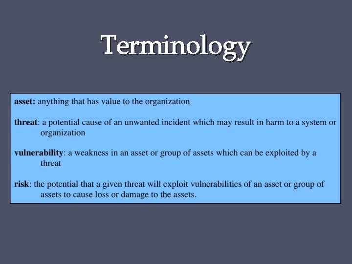 Terminology 