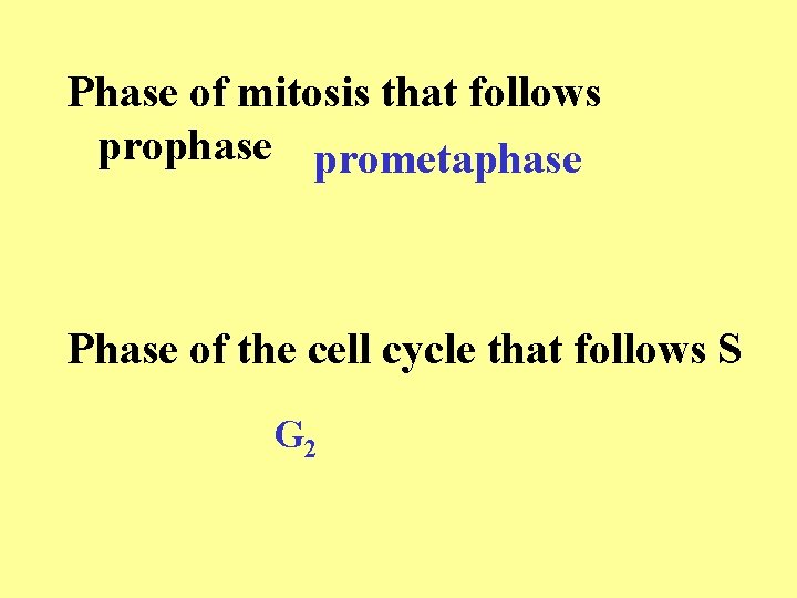 Phase of mitosis that follows prophase prometaphase Phase of the cell cycle that follows Phase of mitosis that follows prophase prometaphase Phase of the cell cycle that follows