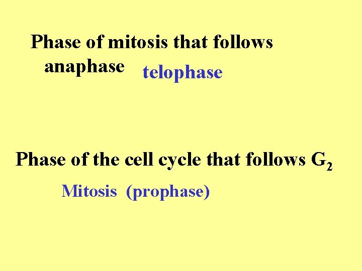 Phase of mitosis that follows anaphase telophase Phase of the cell cycle that follows Phase of mitosis that follows anaphase telophase Phase of the cell cycle that follows