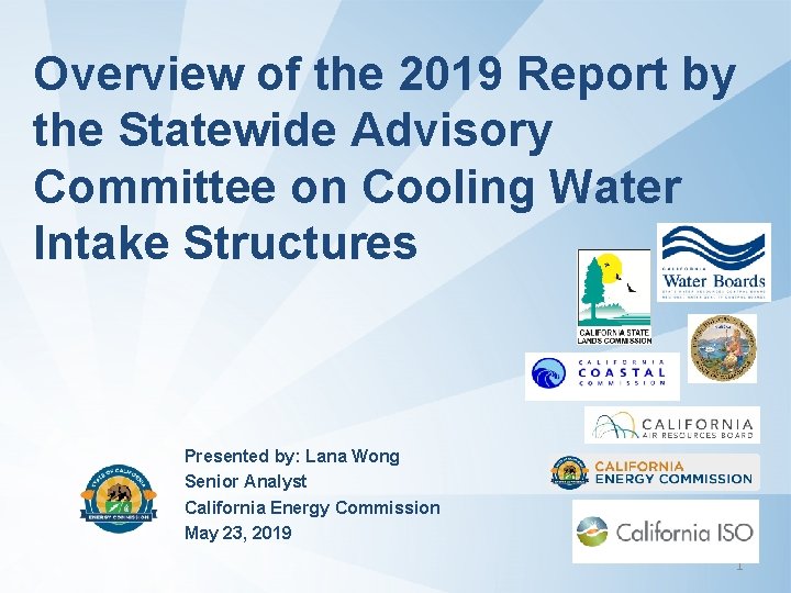 Overview of the 2019 Report by the Statewide Advisory Committee on Cooling Water Intake