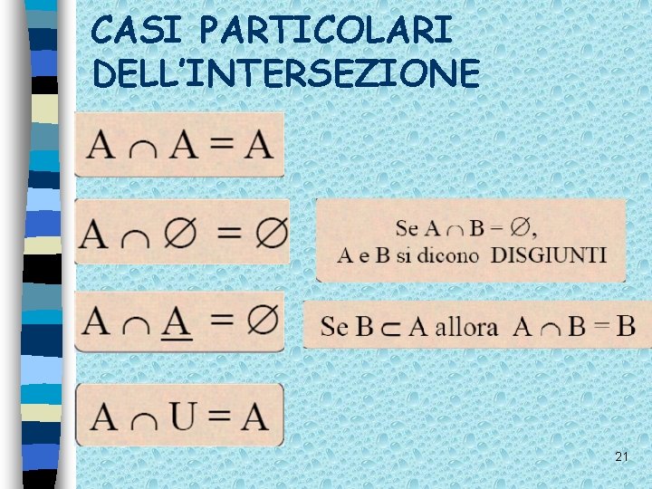 CASI PARTICOLARI DELL’INTERSEZIONE 21 