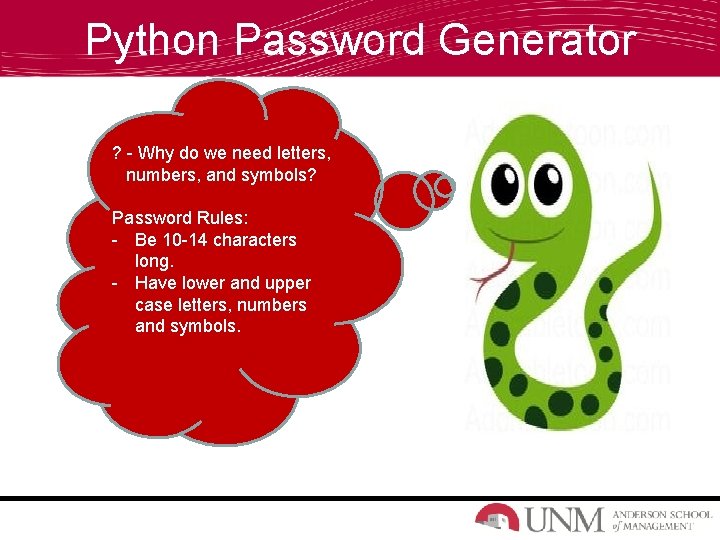 Python Password Generator ? - Why do we need letters, numbers, and symbols? Password