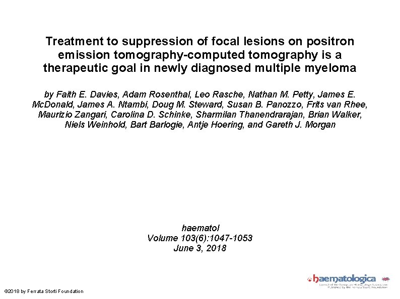 Treatment to suppression of focal lesions on positron emission tomography-computed tomography is a therapeutic