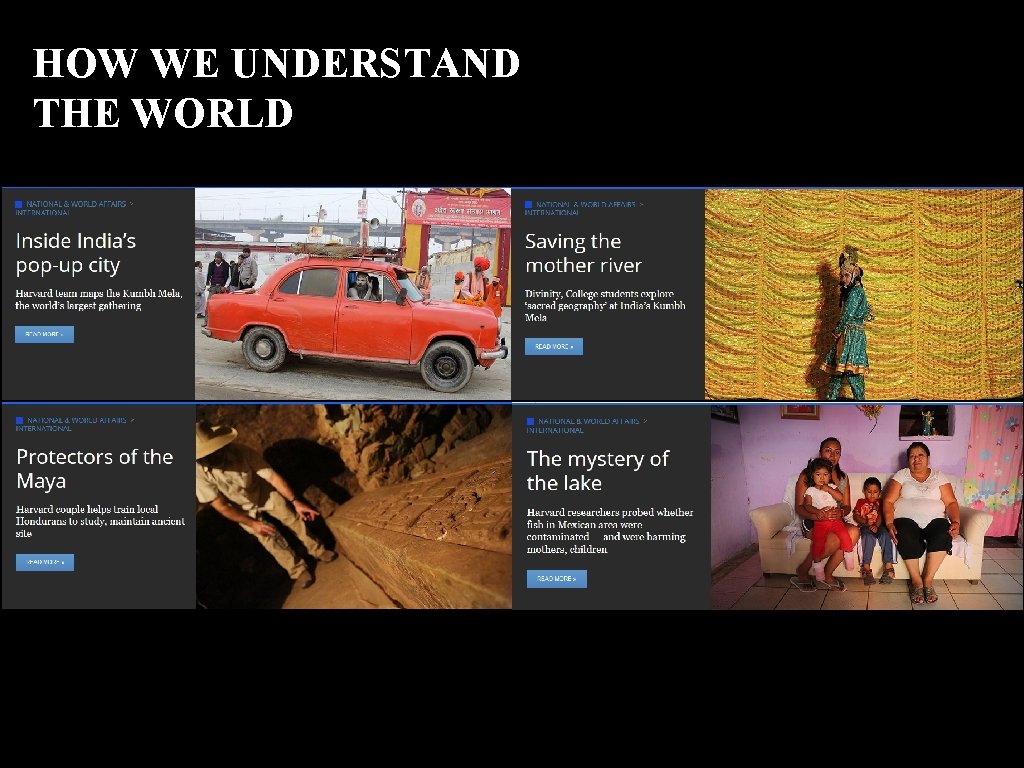 HOW WE UNDERSTAND THE WORLD 