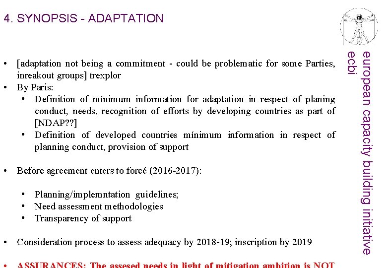 4. SYNOPSIS - ADAPTATION • Before agreement enters to forcé (2016 -2017): • Planning/implemntation