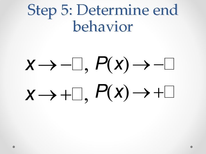 Step 5: Determine end behavior 