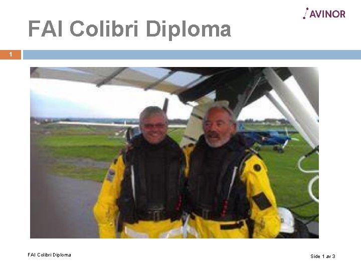 FAI Colibri Diploma 1 FAI Colibri Diploma Side 1 av 3 