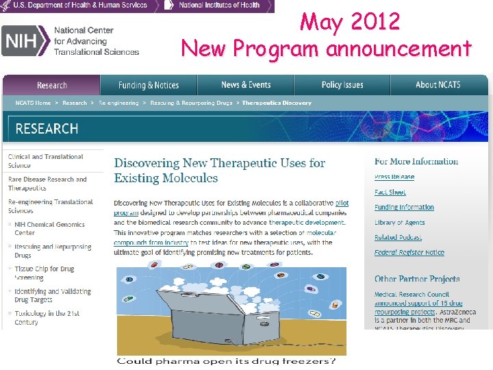 May 2012 New Program announcement 