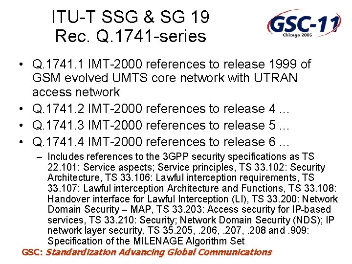 ITU-T SSG & SG 19 Rec. Q. 1741 -series • Q. 1741. 1 IMT-2000