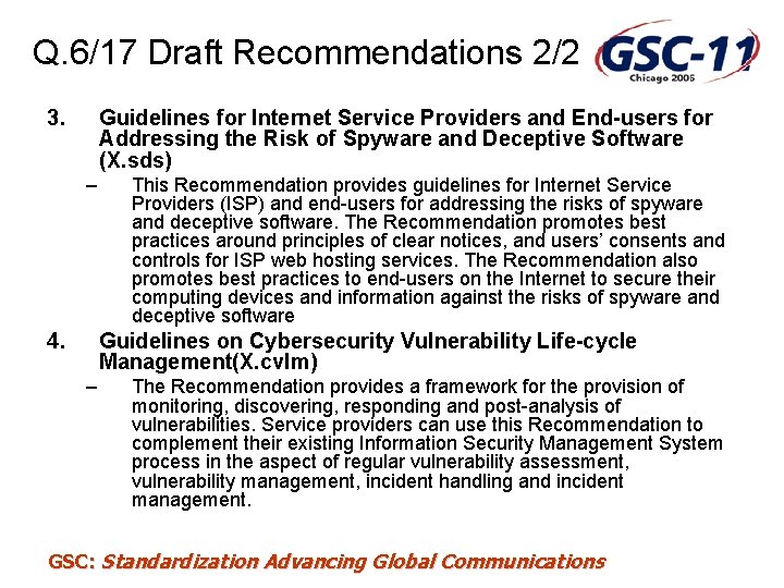 Q. 6/17 Draft Recommendations 2/2 3. Guidelines for Internet Service Providers and End-users for