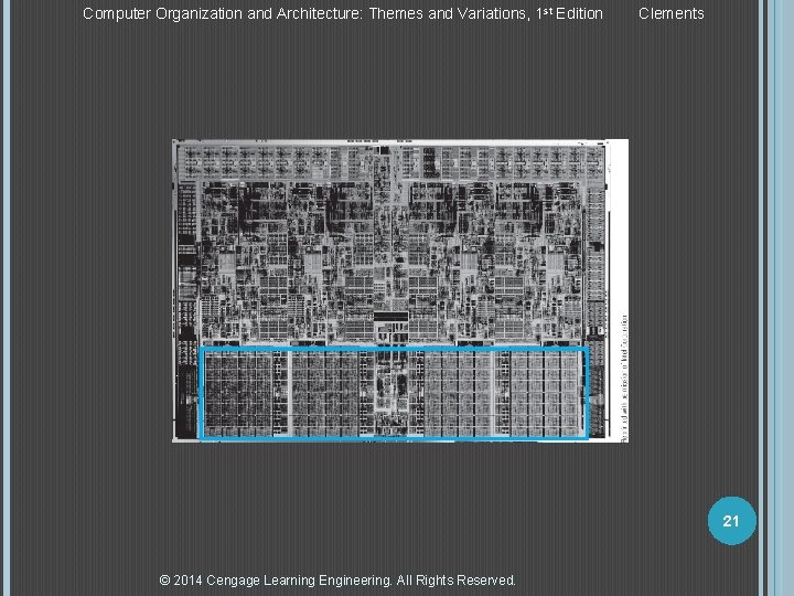 Computer Organization and Architecture: Themes and Variations, 1 st Edition Clements 21 © 2014