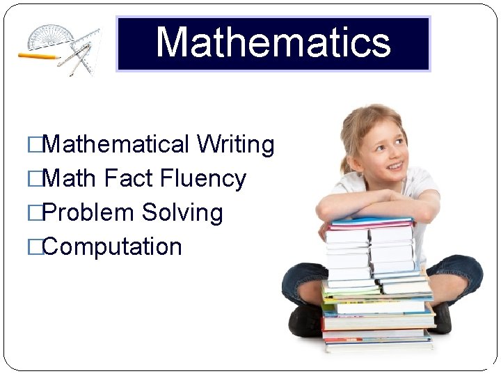 Mathematics �Mathematical Writing �Math Fact Fluency �Problem Solving �Computation 