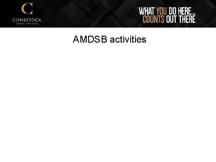 AMDSB activities 