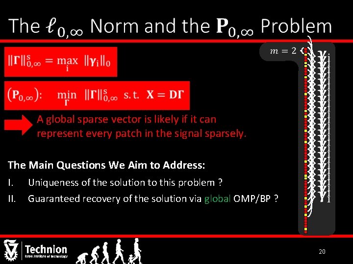 A global sparse vector is likely if it can represent every patch in the