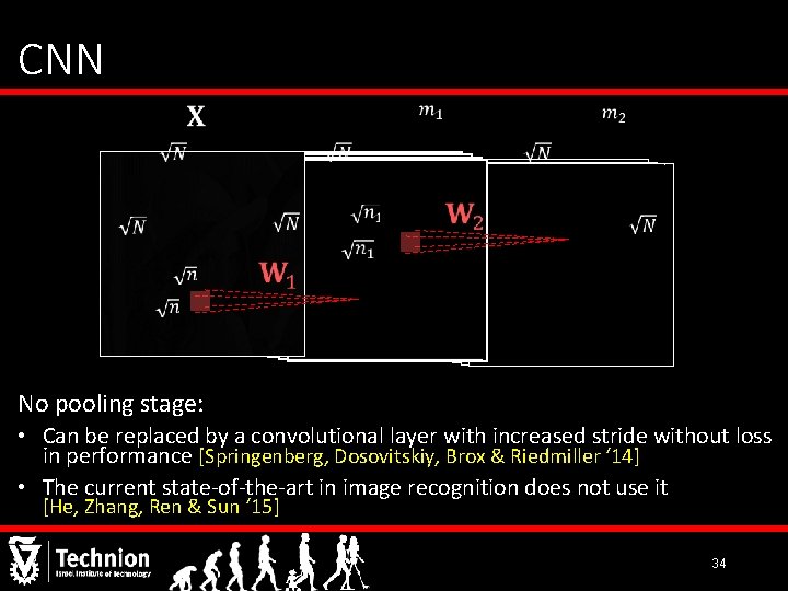 CNN No pooling stage: • Can be replaced by a convolutional layer with increased