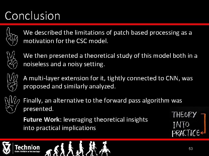 Conclusion We described the limitations of patch based processing as a motivation for the