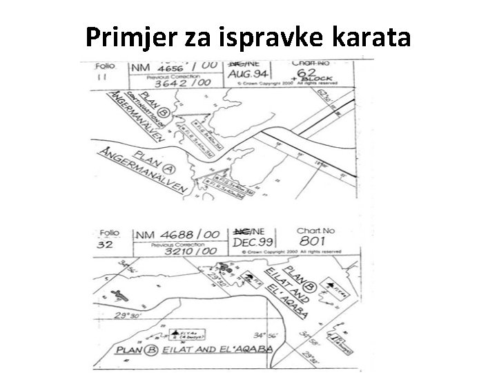 Primjer za ispravke karata 