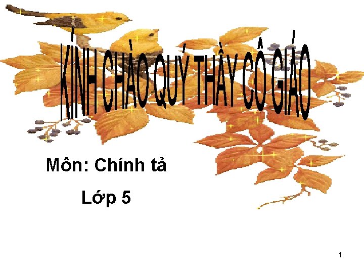 Môn: Chính tả Lớp 5 1 