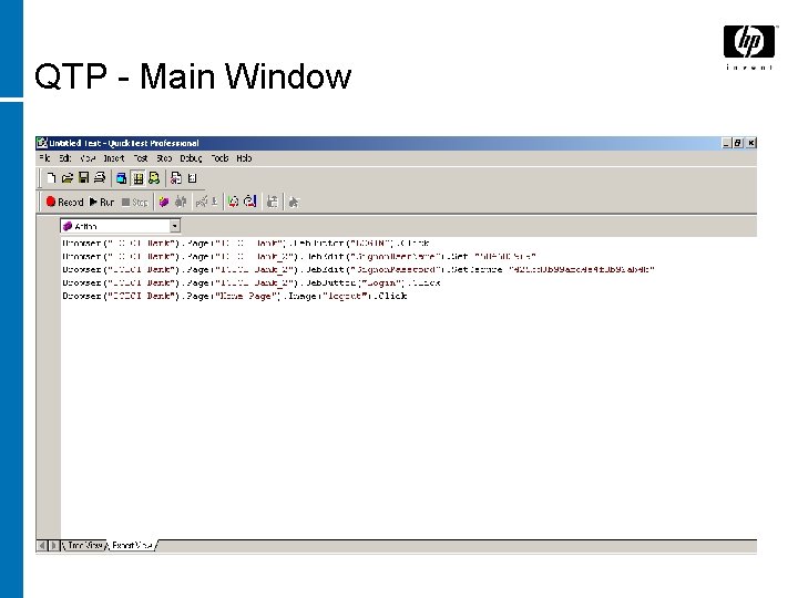 QTP - Main Window 