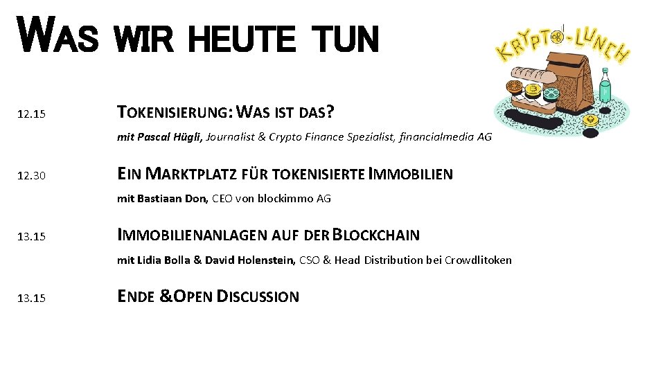 WAS WIR HEUTE TUN 12. 15 TOKENISIERUNG: WAS IST DAS? mit Pascal Hügli, Journalist